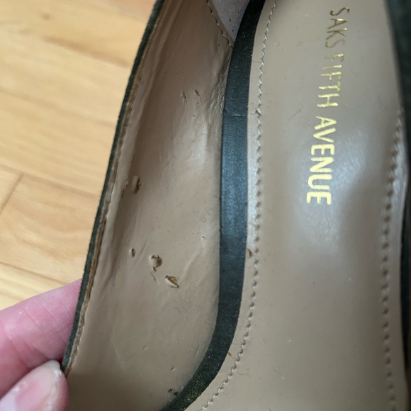 Saks Fifth Avenue Women's Olive Green Heels - Picture 3 of 5